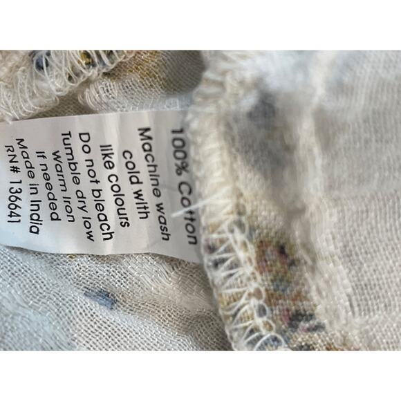 Cotton & Rye Dress Size S 100% Cotton Cream Yellow Floral with Lace Detail - NWT - Picture 7 of 9